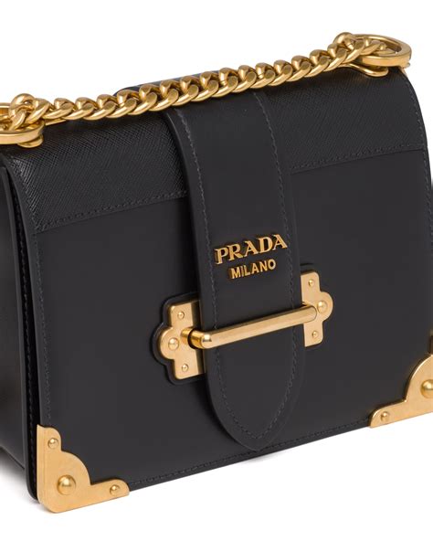 Prada cahier shoulder bag black